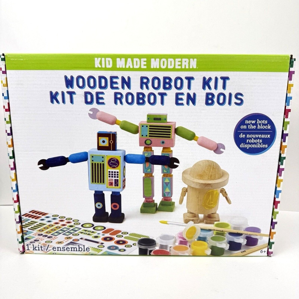 Kid Made Modern Wooden Robot Craft Kit Kids Arts & Crafts Toys NIB‎ Game